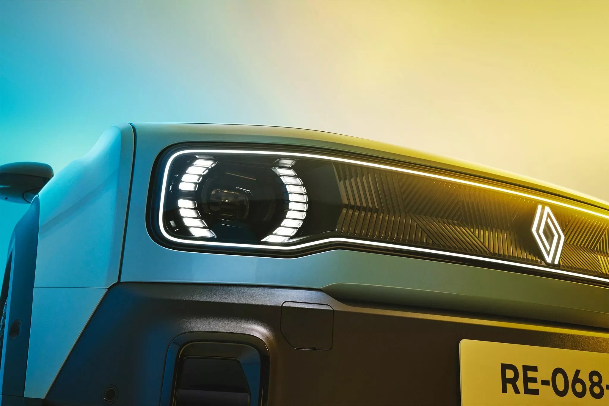 Renault 4 koplamp en grille