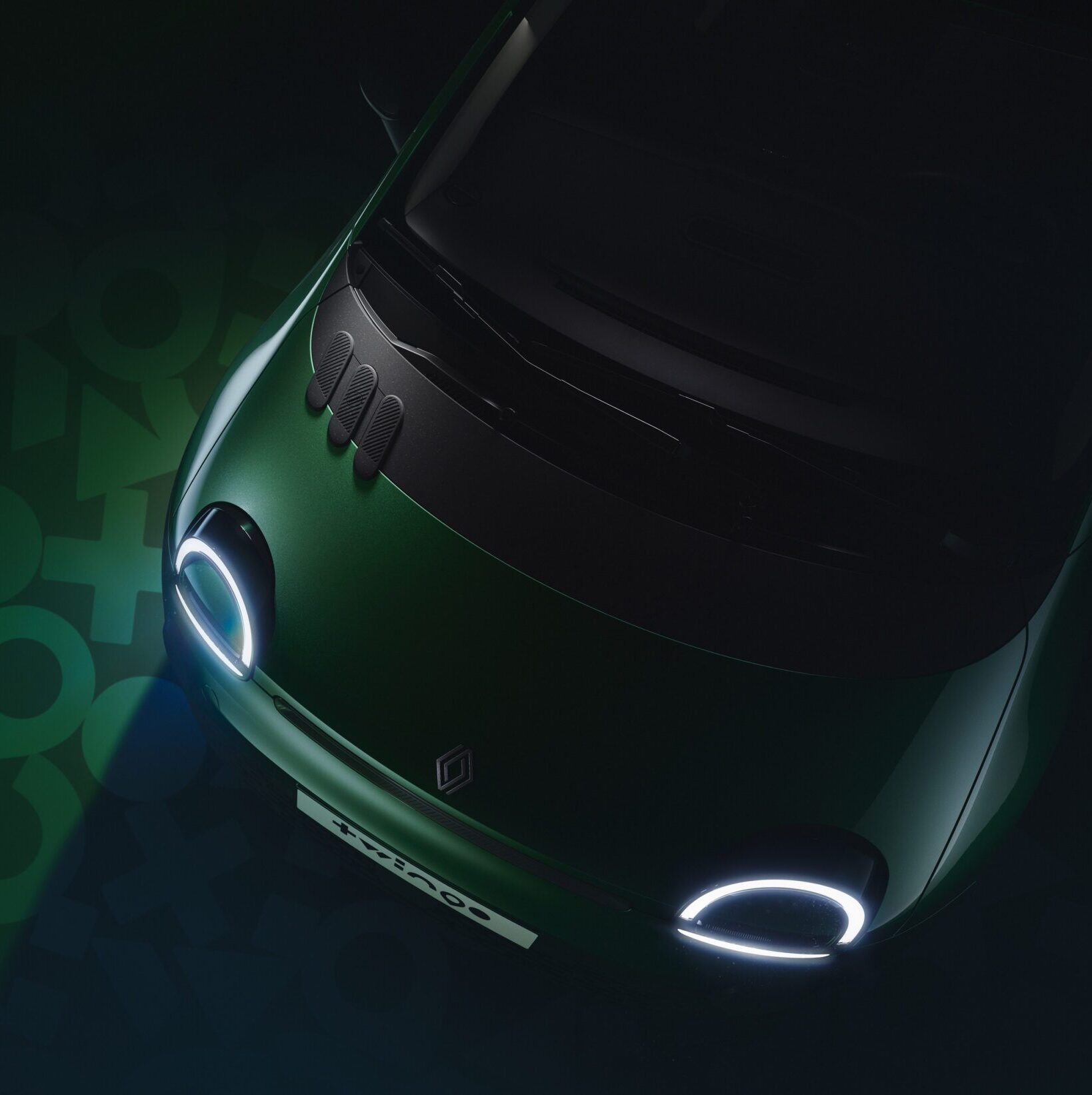 Renault Twingo aflopende motorkap